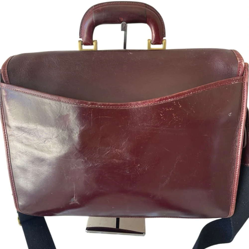 Mulholland Brothers Messenger Bag Satchel Briefcase Brown Leather